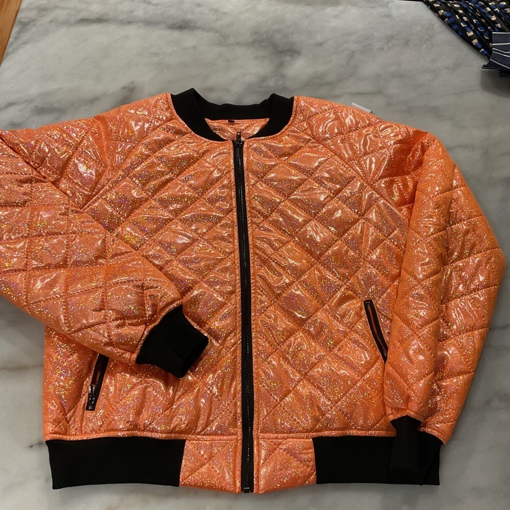 Bright Orange Quilted Jacket